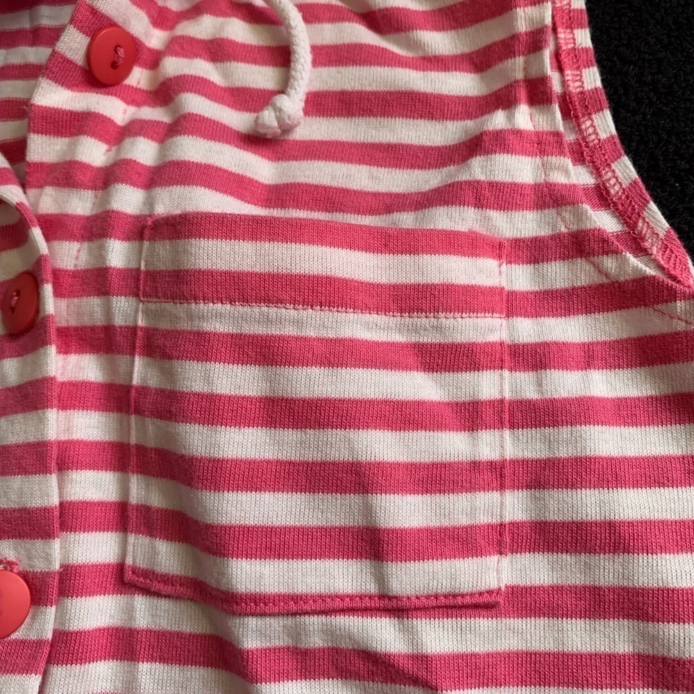 Striped Pink Sleeveless Hoodie for Kids - Picture 3 of 8